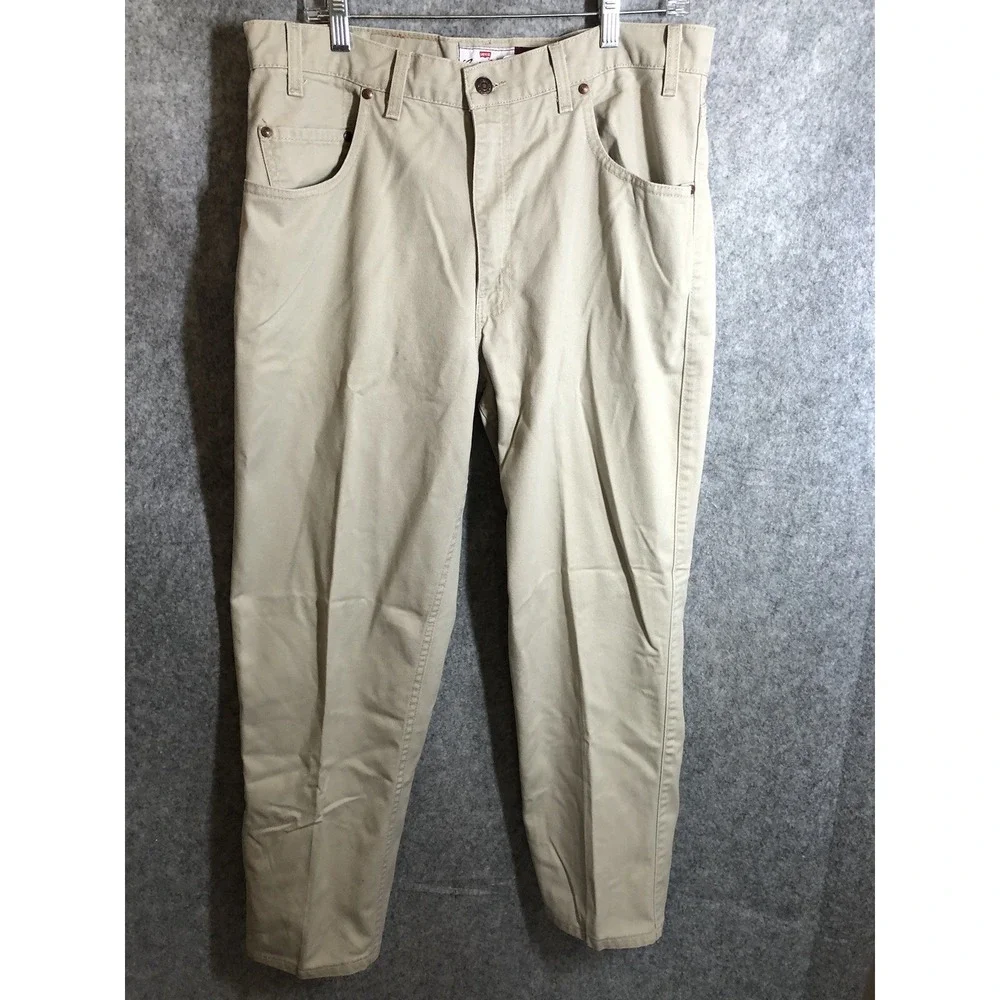 Vintage Levis Jeans Men 36x30 Tan Loose Fit 545 90s Y2K Made in USA